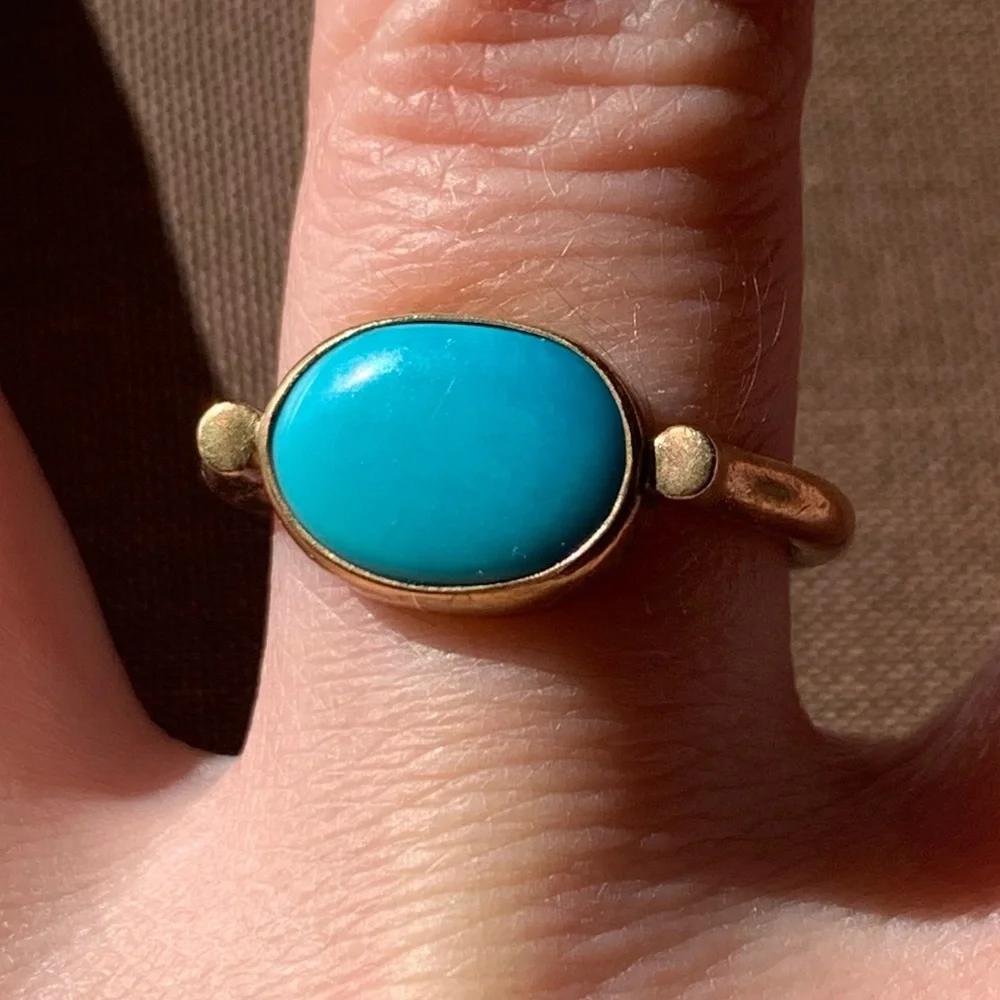 Genuine Turquoise Ring Handmade - Picture 3 of 3